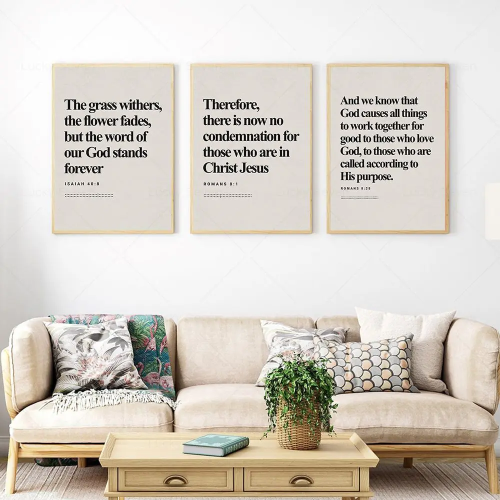 Bible Verse Posters Isaiah 40 Romans 8 Scripture Canvas Painting Prints Christian Quotes Wall Art Picture Living Room Home Decor