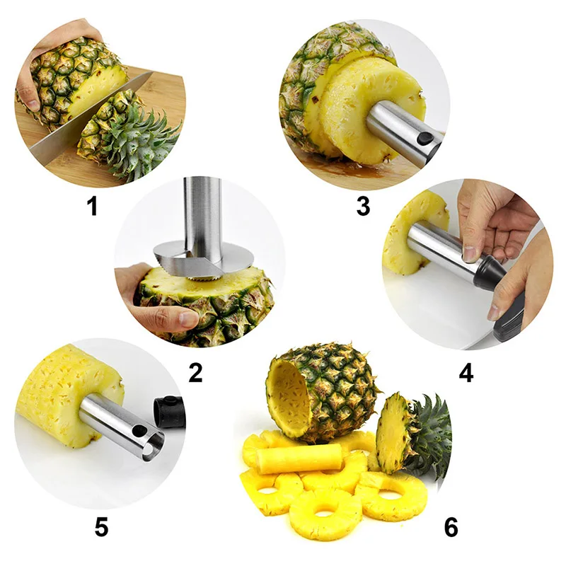 Pineapple Peeler Cutter Stainless Steel Convenient Spiral Pineapple Cutting Machine Fruit Peeling Corer Tool Kitchen Accessories