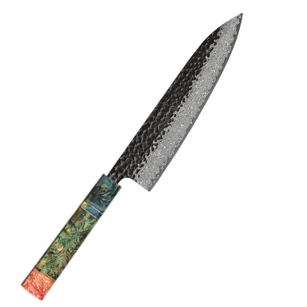 Japanese Kitchen Knife Handmade Forged Damascus Steel Custom 8 inch Chef Knife