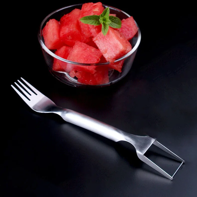 Stainless Steel Watermelon Cutter, Fancy Cutting Slicer, Kitchen Multifunctional Fruit Fork, MangoTool,Home Gadgets