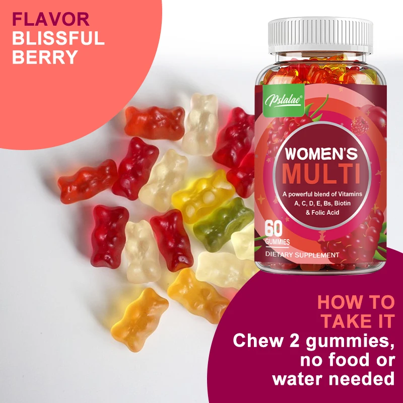 Women's Multi Vitamin Complex Gummies - Multivitamin and Multimineral - for Skin Hair Health Energy Immune Support - 60 Gummies