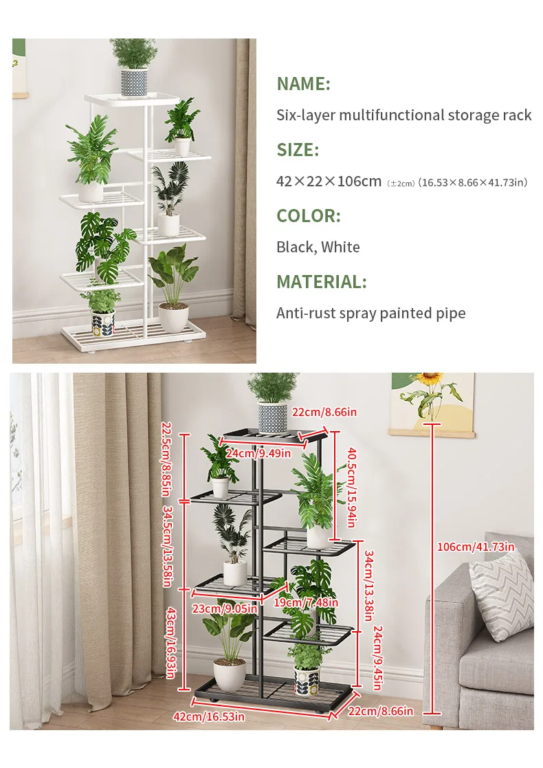 Plant stand Stand For Flowers Flower Stand Flowerpot Organizer Iron 4/5/6Layers Plant Holder Storage Shelf Pot Rack Organizer