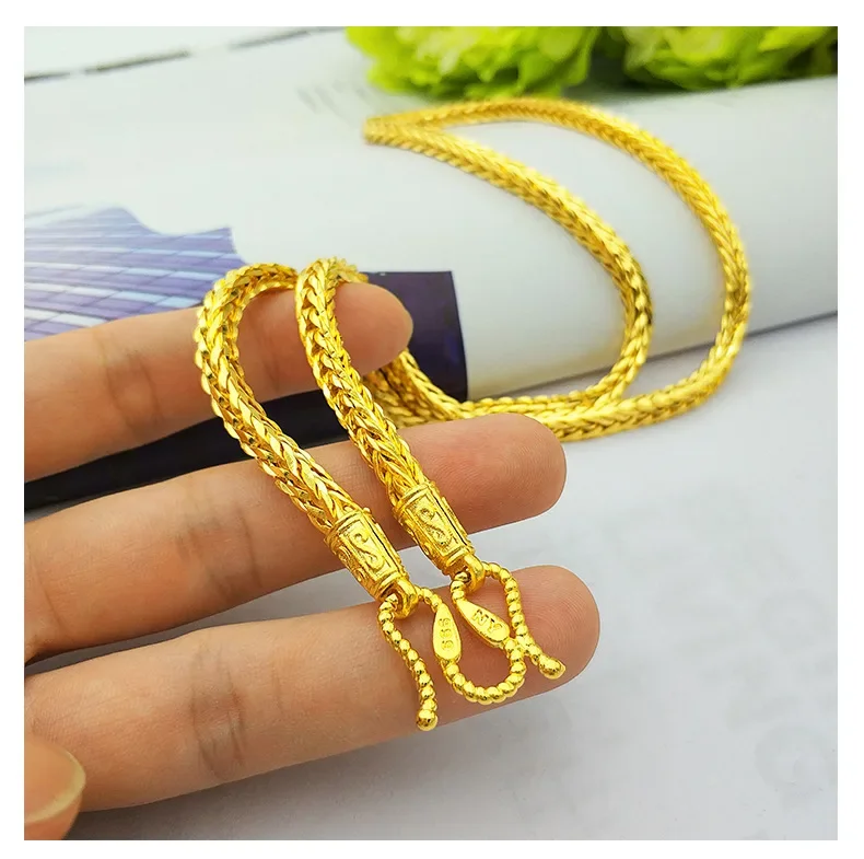 999  real gold snake bone necklace men's dragon bone snake bone necklace