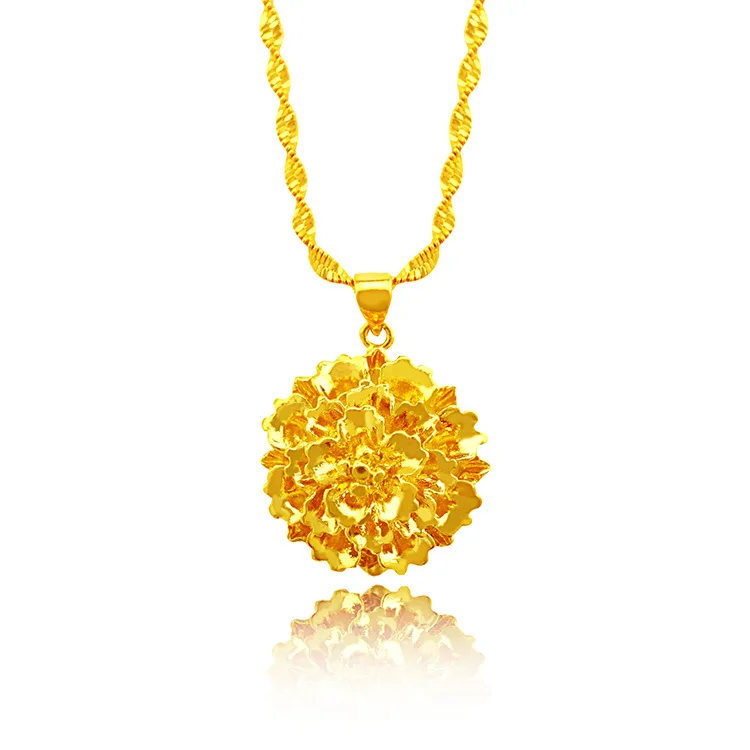 Female Flower Pendant for Women Gold Fashionable Multi-layer Flower Pendant Necklace Fine Jewelry