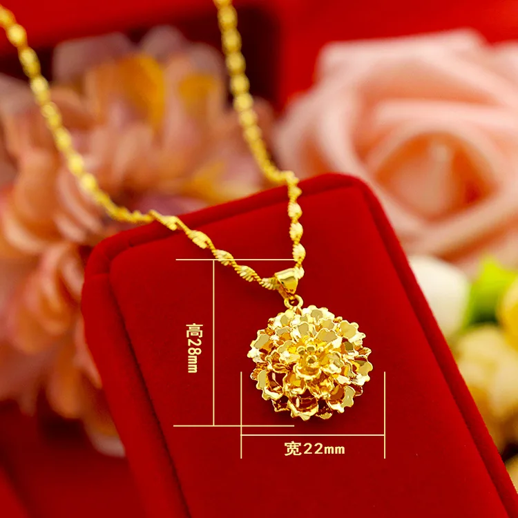 Female Flower Pendant for Women Gold Fashionable Multi-layer Flower Pendant Necklace Fine Jewelry