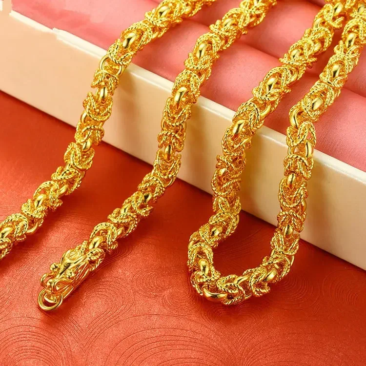 Gold AU999 real gold necklace Guan Gong Dragon brand pendant 24K chain domineering fashion jewelry gift for men and women