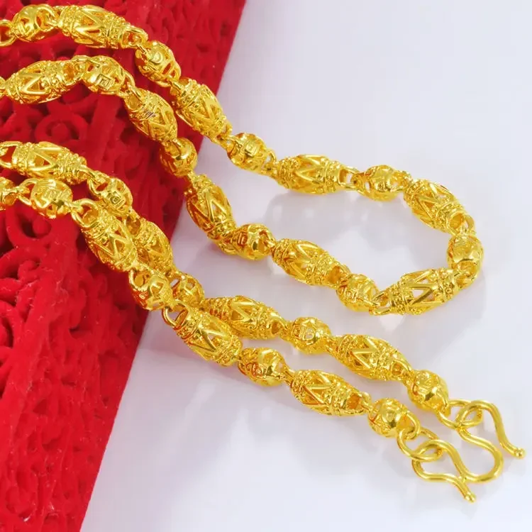 Gold AU999 real gold necklace Guan Gong Dragon brand pendant 24K chain domineering fashion jewelry gift for men and women