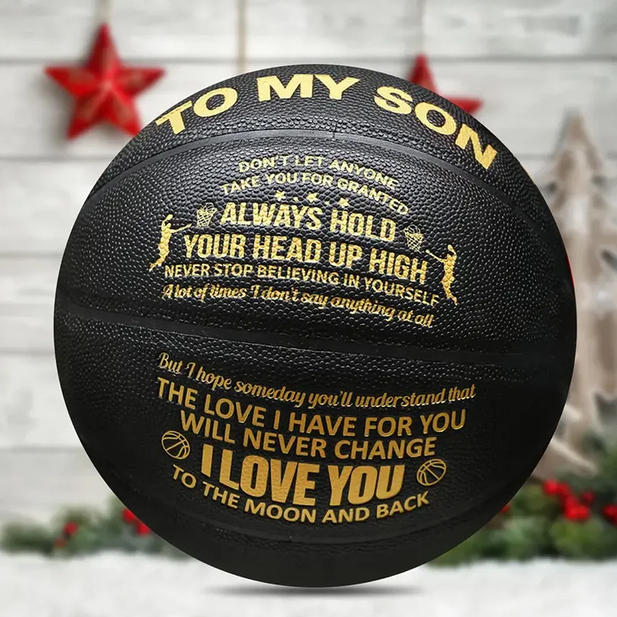 1pc black to my son basketball outdoor sports training basketball graduation day christmas gift (send air cylinder)