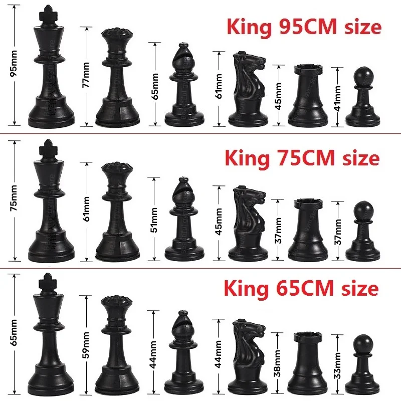 65/75/95mm Chess Pieces Adult Children Chess Intellectual Toys Plastic Chess Character Championship Game Toys