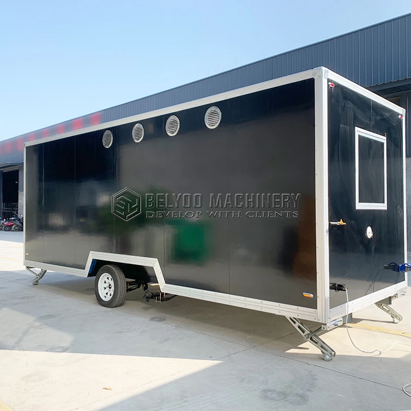 Australian Standard Overseas Fully Equipped Kitchen Mobile Street Pizza Food Concession Catering Trailer Taco Hot Dog Truck