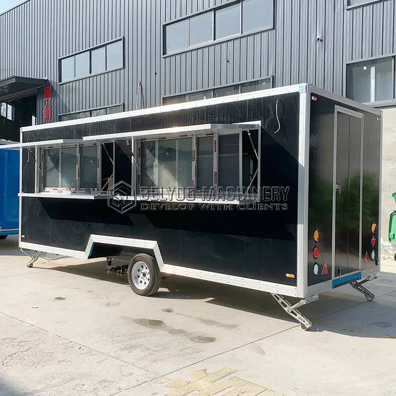 Australian Standard Overseas Fully Equipped Kitchen Mobile Street Pizza Food Concession Catering Trailer Taco Hot Dog Truck