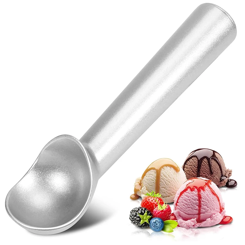 Anti-Freeze Ice Cream Scoop Dipper, 7- Inch Aluminum Scooper Spoon for Gelato Cookie Dough Sorbet Almond