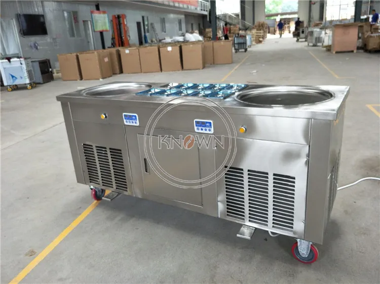 Fried Ice Cream Machine Commercial Fried Ice Cream Roll Machine Stainless Steel High Efficiency