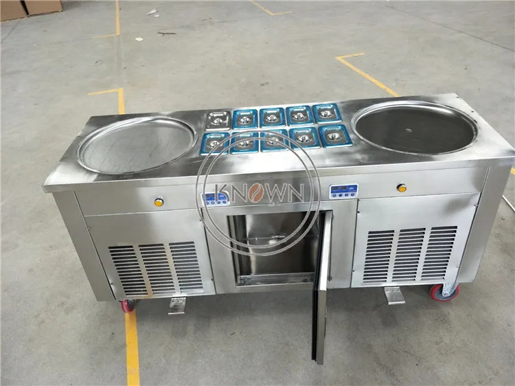 Fried Ice Cream Machine Commercial Fried Ice Cream Roll Machine Stainless Steel High Efficiency