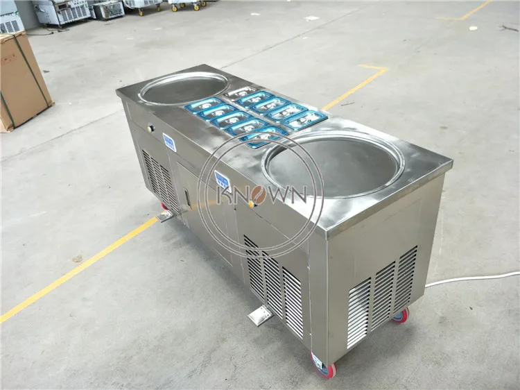 Fried Ice Cream Machine Commercial Fried Ice Cream Roll Machine Stainless Steel High Efficiency