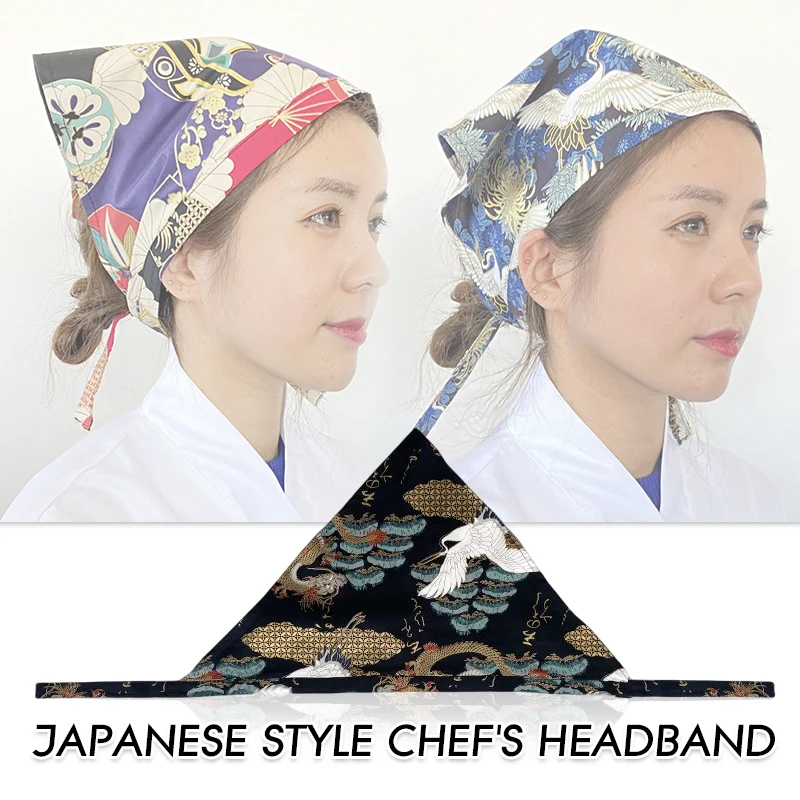 Japanese Chef Hat Kitchen Restaurant Waiter Sushi Caps Cuisine Cook Headscarf  Food Service Work Uniform Cap Pirate Hat