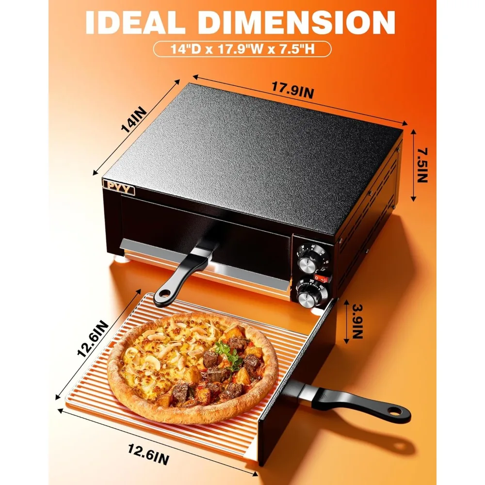 Electric Pizza Oven Indoor Countertop Pizza Oven Commercial Pizza Maker Machine for Home with Timer Stainless