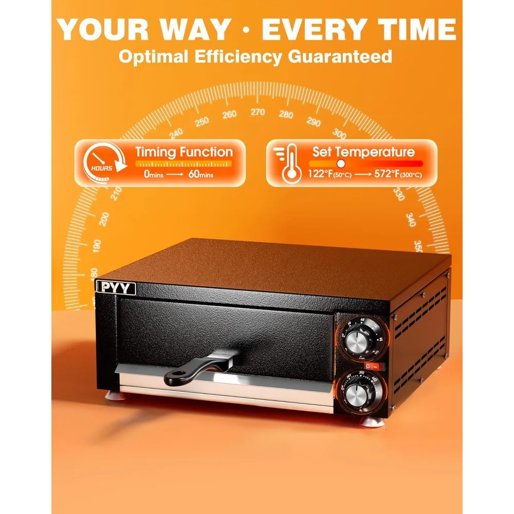 Electric Pizza Oven Indoor Countertop Pizza Oven Commercial Pizza Maker Machine for Home with Timer Stainless