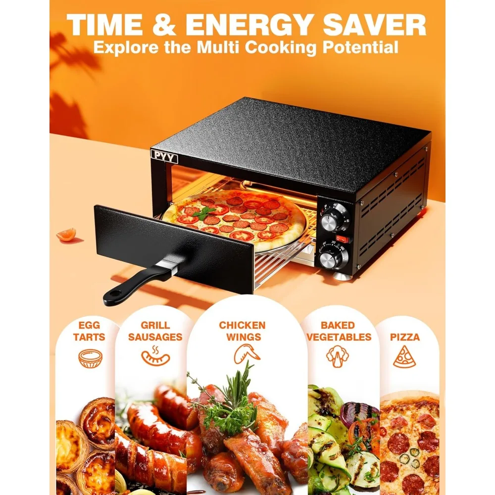 Electric Pizza Oven Indoor Countertop Pizza Oven Commercial Pizza Maker Machine for Home with Timer Stainless