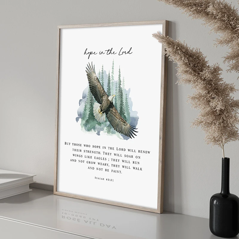 Bible Verse Isaiah 41:10 Fear Not Quote Canvas Painting Print Christian Wall Decorative Picture Blue Scripture Poster Home Decor