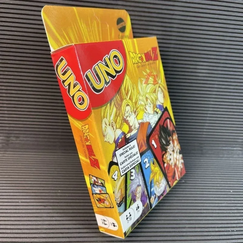 Mattel Games UNO Dragon Ball Z Card Game for Family Night Featuring Tv Show Themed Graphics and a Special Rule for 2-10 Players