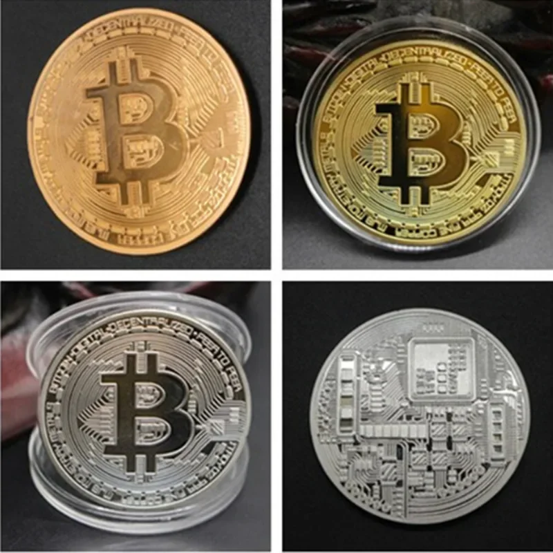 Gold Bit BTC Metal Antique ImitationPlated Bitcoin Coin Collectible Art Collection Gift Physical Commemorative