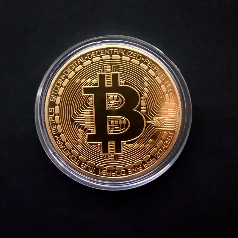 Gold Bit BTC Metal Antique ImitationPlated Bitcoin Coin Collectible Art Collection Gift Physical Commemorative