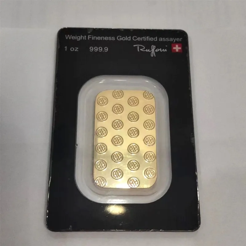 24K Gold Plated Swiss 1 Ounce Argor-Heraeus Gold Bar Gold Bullion Foreign Currency Gifts Coin Bullion Collection