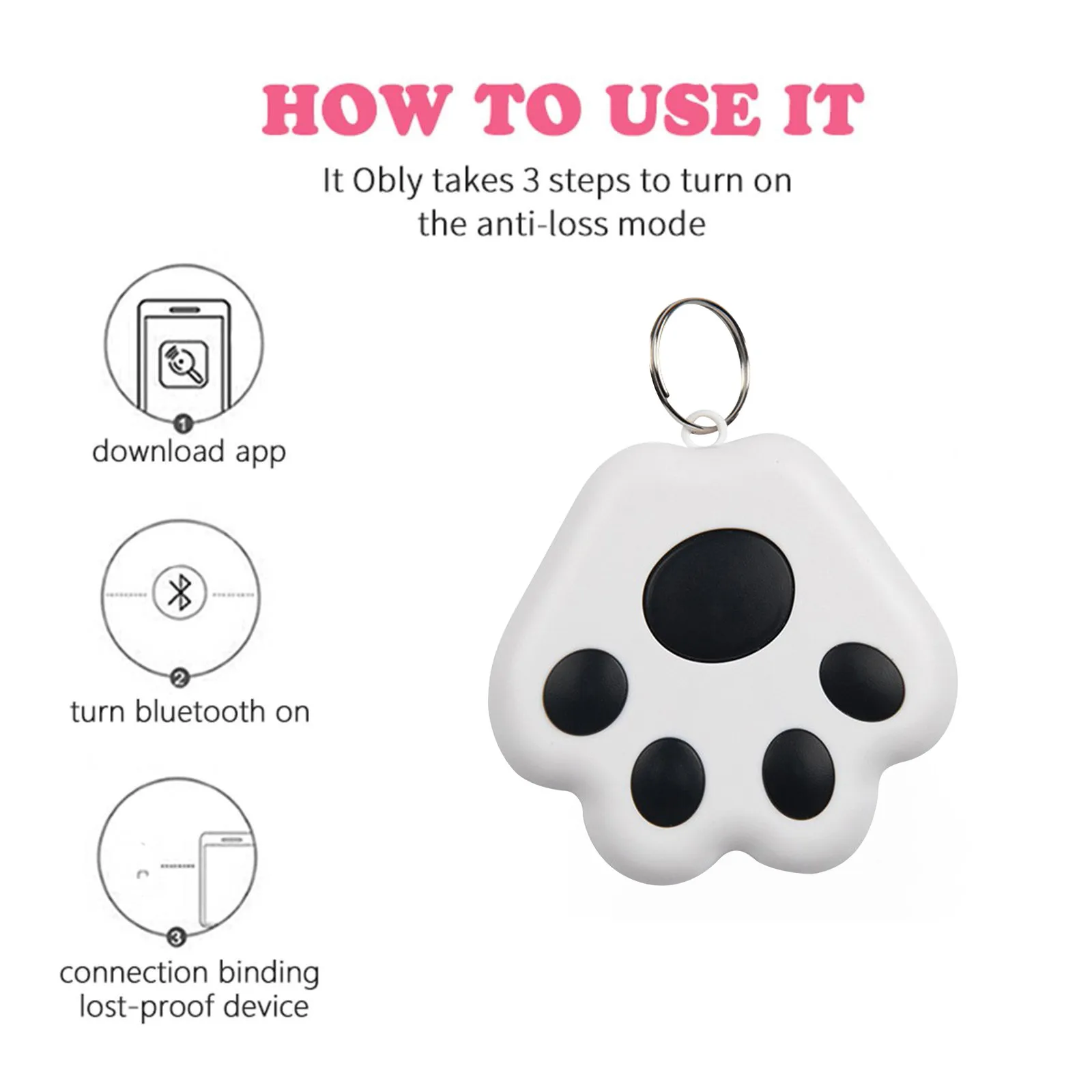 Mini GPS Tracker Bluetooth 5.0 Anti-Lost Device Pet Kids Bag Wallet Tracking for IOS/ Android Smart Finder Locator Accessories