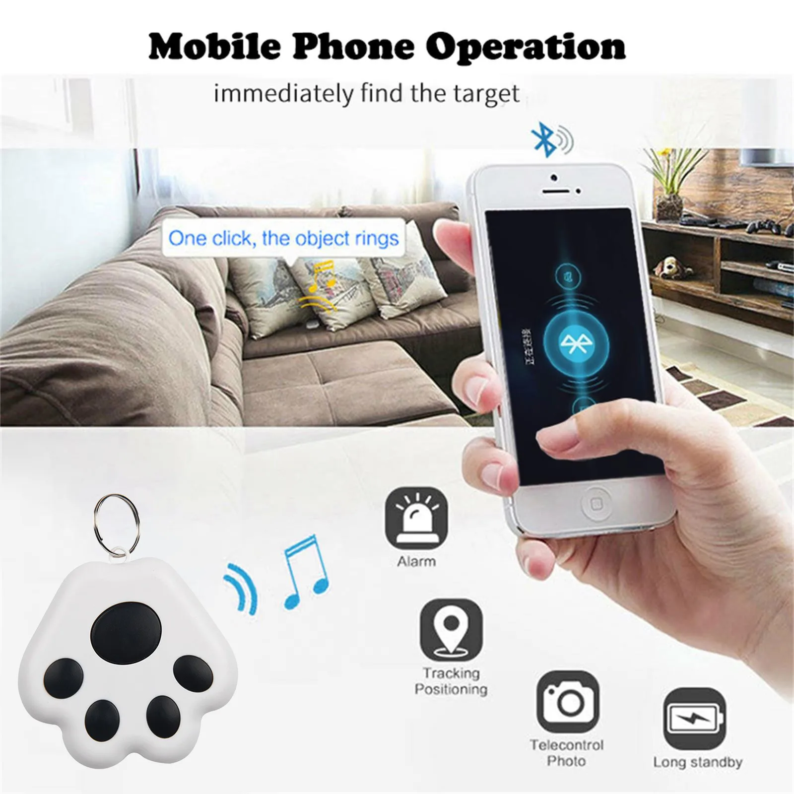 Mini GPS Tracker Bluetooth 5.0 Anti-Lost Device Pet Kids Bag Wallet Tracking for IOS/ Android Smart Finder Locator Accessories