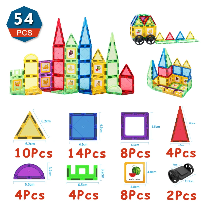 Romboss Magnetic Building Blocks Set Magnetic Sheet Construction Building Puzzle Tiles Boys Girls Children Montessori Toys Gifts