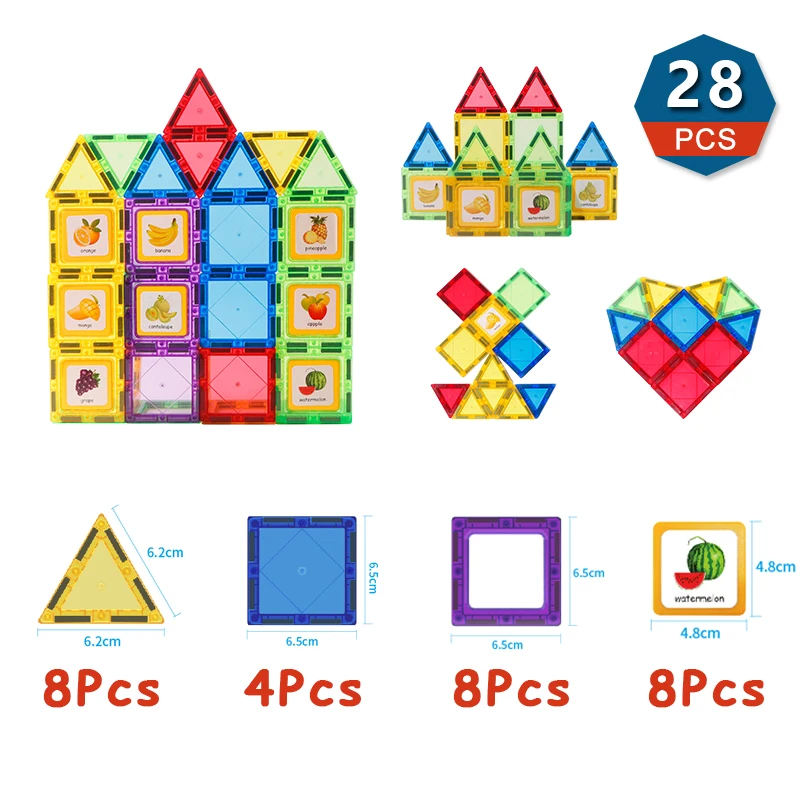 Romboss Magnetic Building Blocks Set Magnetic Sheet Construction Building Puzzle Tiles Boys Girls Children Montessori Toys Gifts