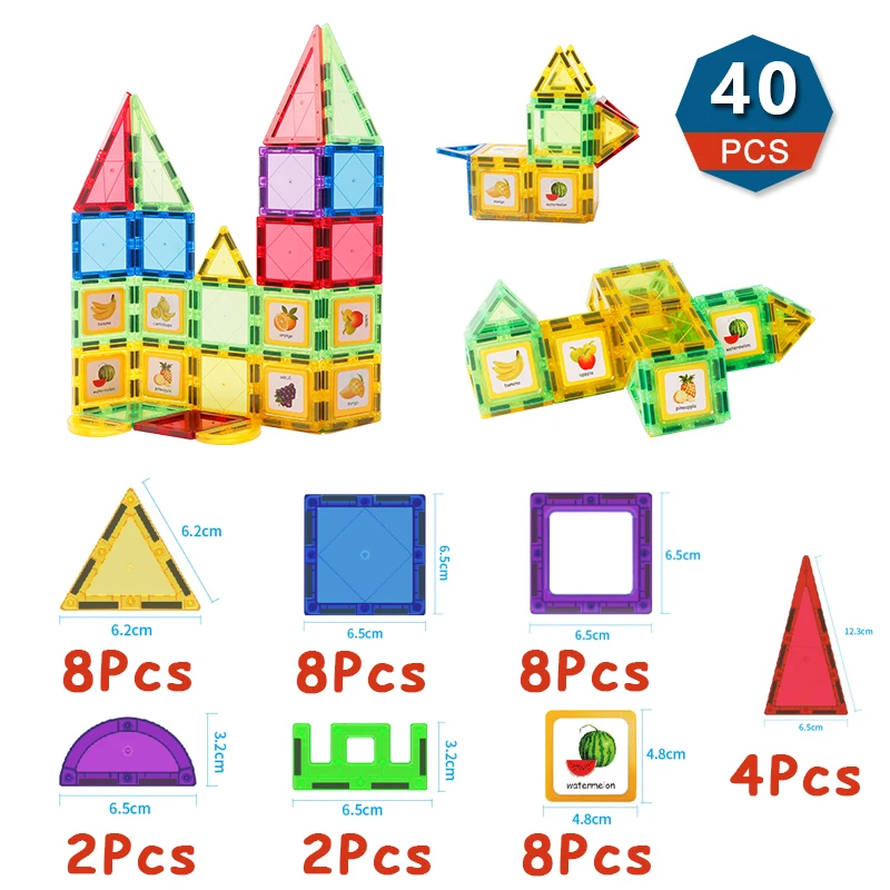 Romboss Magnetic Building Blocks Set Magnetic Sheet Construction Building Puzzle Tiles Boys Girls Children Montessori Toys Gifts