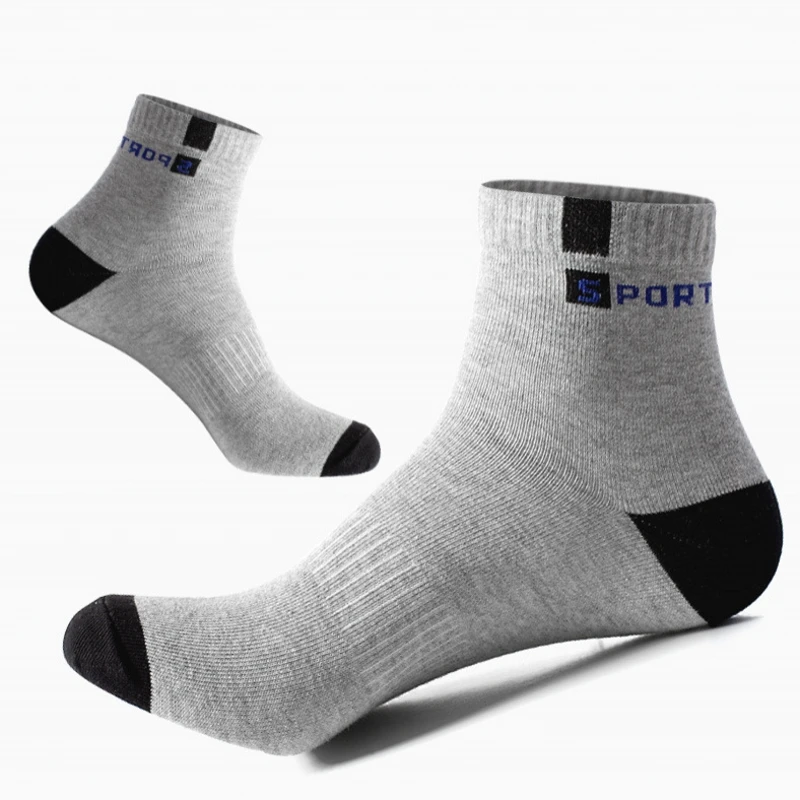 Cotton Sock for Men Sport Breathable Soft Letter Fashion Sneakers High Elastic Middle Tube Stocking Towel Sox Summer Running