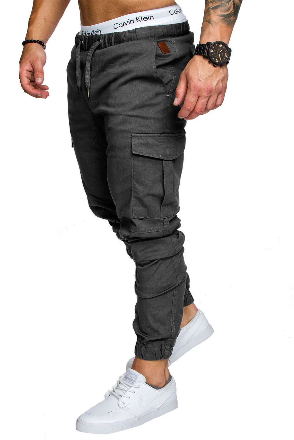 New Tooling Multi Pocket Trousers Men's Cargo Pants Woven Fabric Casual Safari Style Joggers Men