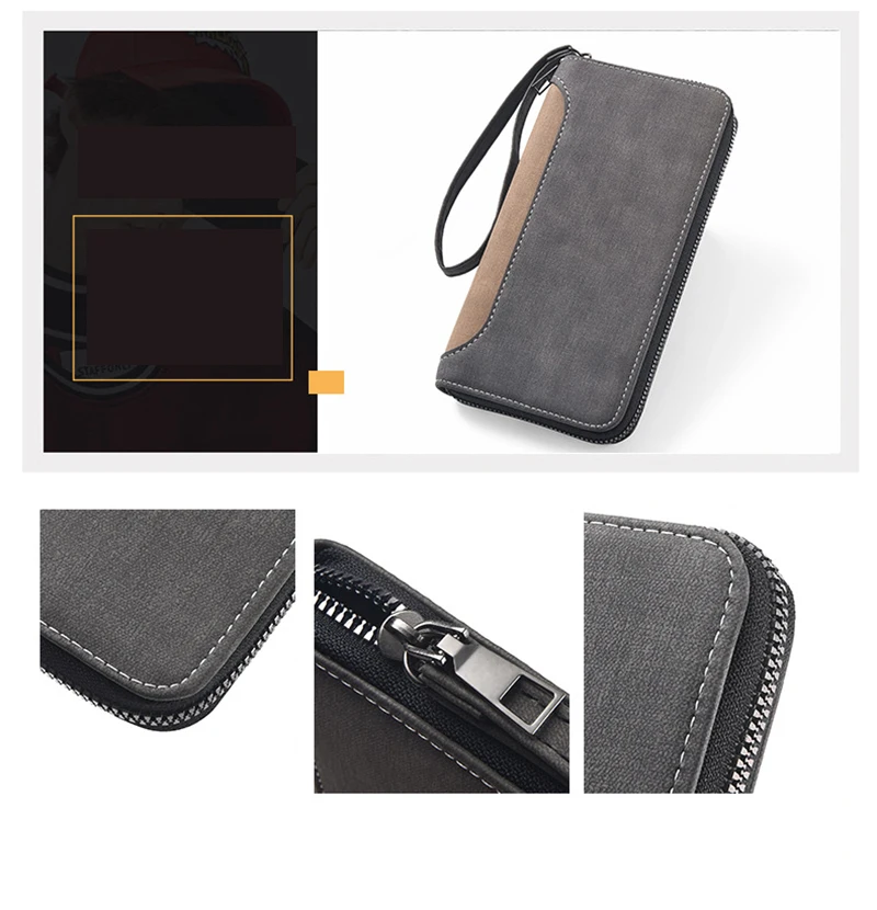 Men's Long Wallet Fashion Multiple Card Slots Card Holder Slim Brand Designer Men Business Wallet Zipper Phone Pouch Coin Purse