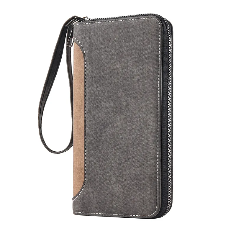 Men's Long Wallet Fashion Multiple Card Slots Card Holder Slim Brand Designer Men Business Wallet Zipper Phone Pouch Coin Purse