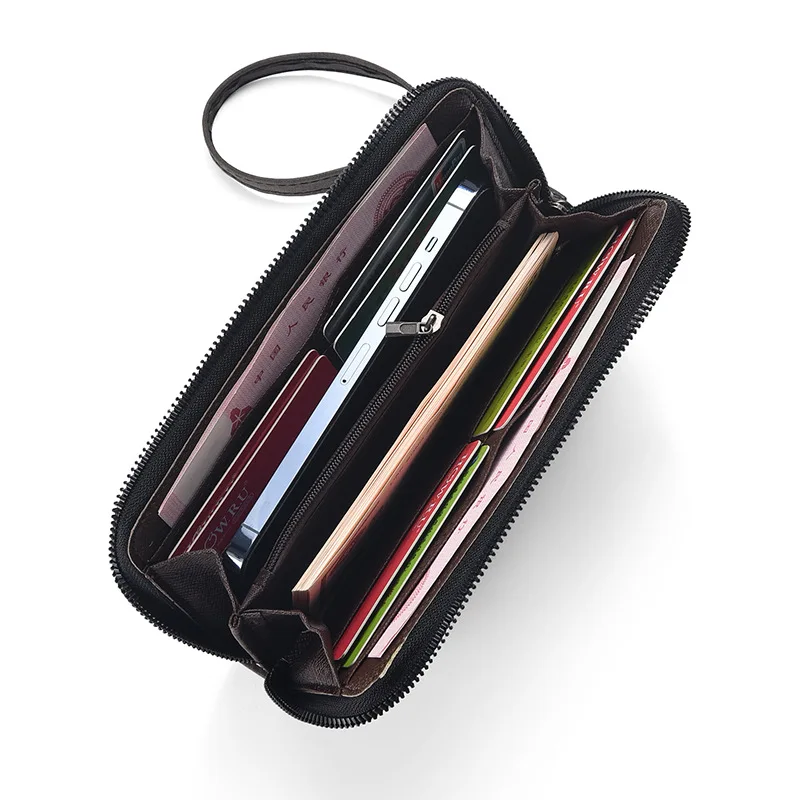 Men's Long Wallet Fashion Multiple Card Slots Card Holder Slim Brand Designer Men Business Wallet Zipper Phone Pouch Coin Purse