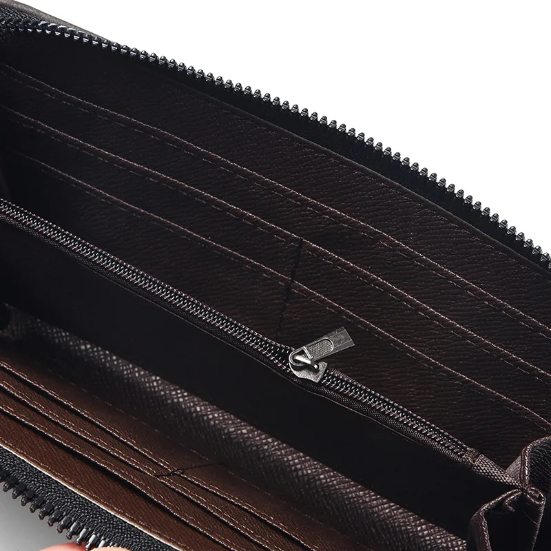 Men's Long Wallet Fashion Multiple Card Slots Card Holder Slim Brand Designer Men Business Wallet Zipper Phone Pouch Coin Purse