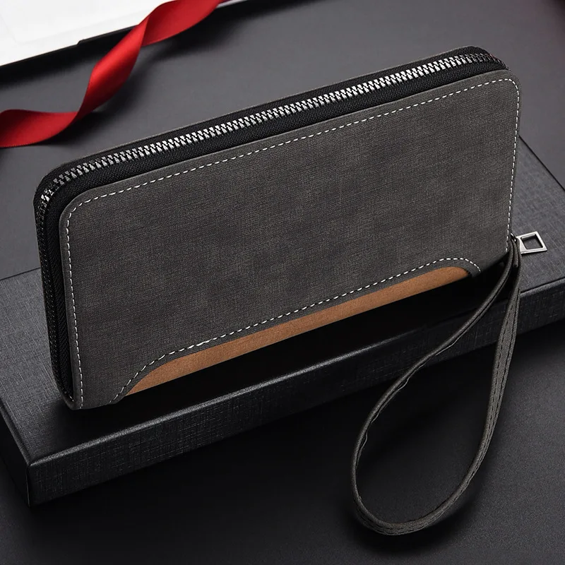 Men's Long Wallet Fashion Multiple Card Slots Card Holder Slim Brand Designer Men Business Wallet Zipper Phone Pouch Coin Purse