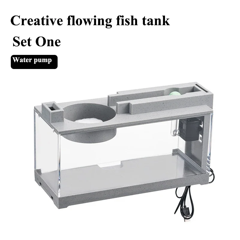 Mini Aquarium Fish Tank Kit Multi-functional Creative Filter USB Silent Water Circulation Office Desktop Home Furnishings