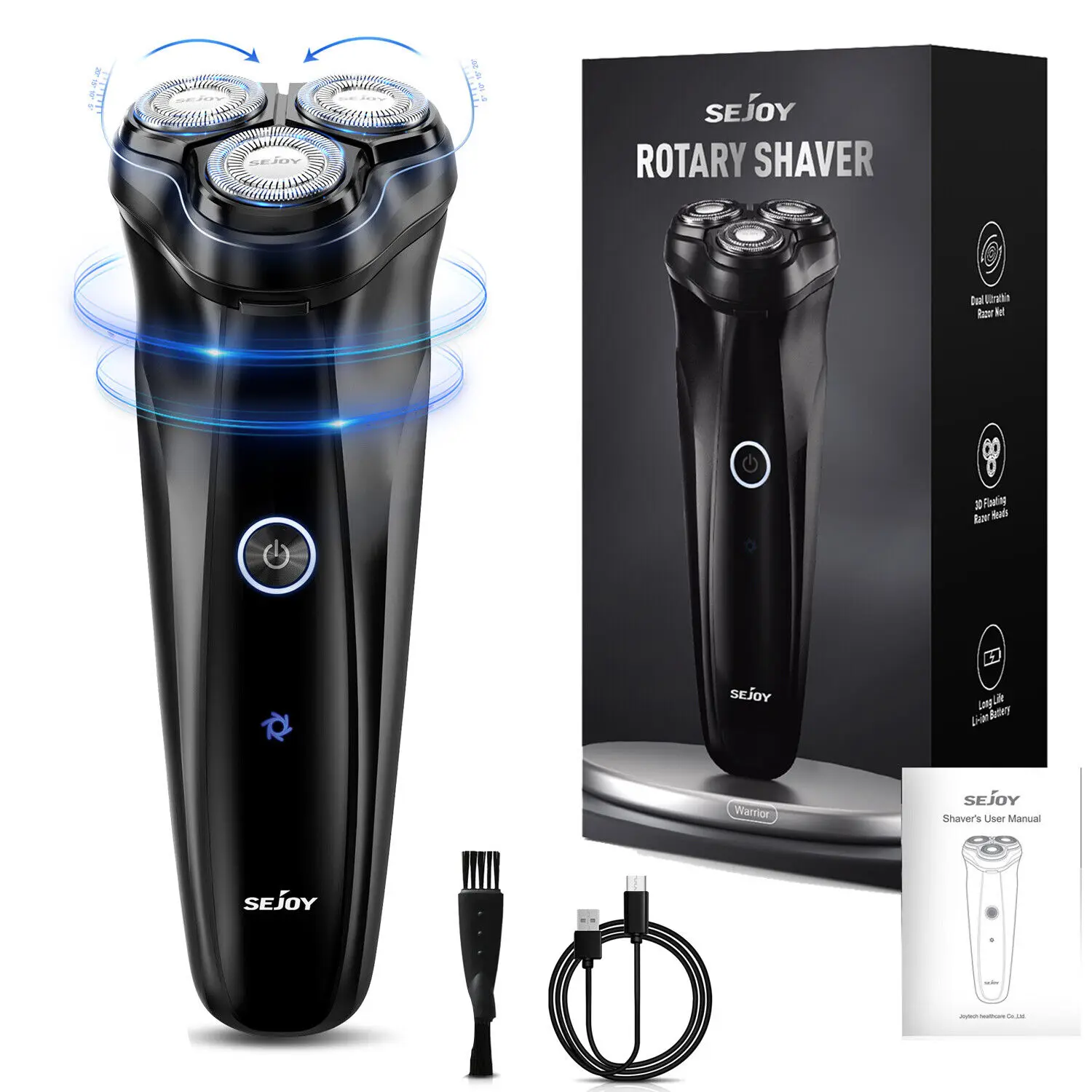 2 in 1 Men's Electric Shaver For Men Shaving Machine Beard Trimmer 3D Floating Blade Washable USB Recharge Hair Cutting Machine