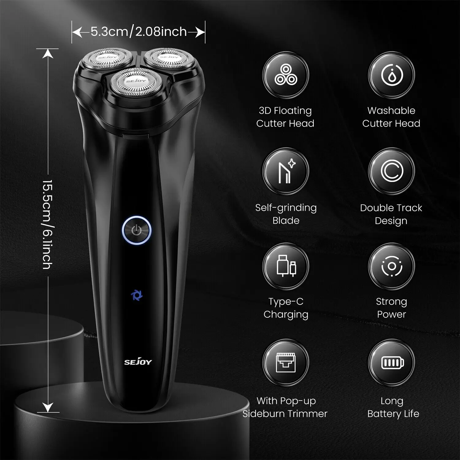 2 in 1 Men's Electric Shaver For Men Shaving Machine Beard Trimmer 3D Floating Blade Washable USB Recharge Hair Cutting Machine