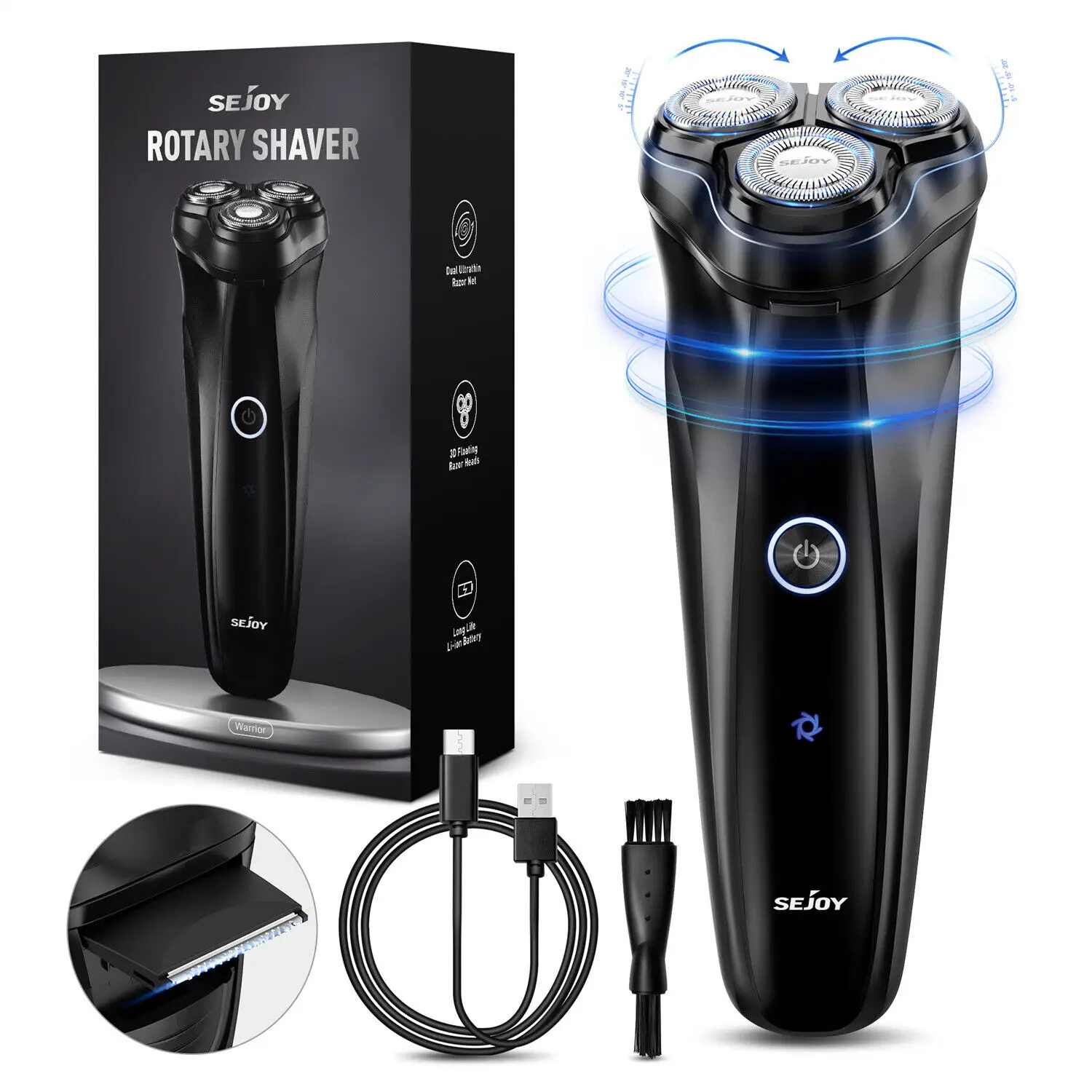 2 in 1 Men's Electric Shaver For Men Shaving Machine Beard Trimmer 3D Floating Blade Washable USB Recharge Hair Cutting Machine