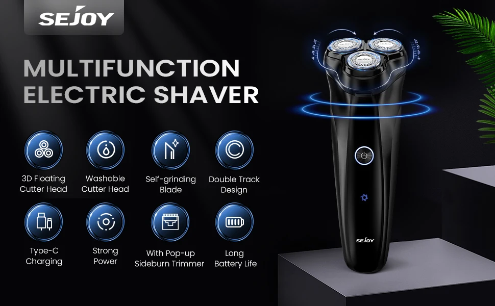 2 in 1 Men's Electric Shaver For Men Shaving Machine Beard Trimmer 3D Floating Blade Washable USB Recharge Hair Cutting Machine