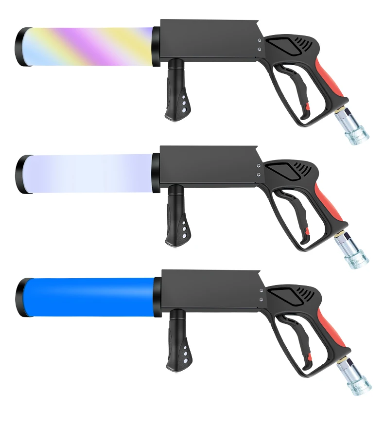 RGB LED Handheld Fog Machine CO2 Cryo Cannon Blower Jet Machine Club Bar DJ Smoke Effects Equipment Fog Spray Cannon Machine