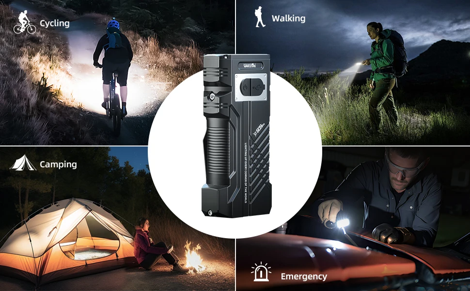 Warsun 12000Lm Most Powerful LED Flashlight Rechargeable Torch Light Flashlight Tactical Lantern Long Shot Hand Lamp For Camping