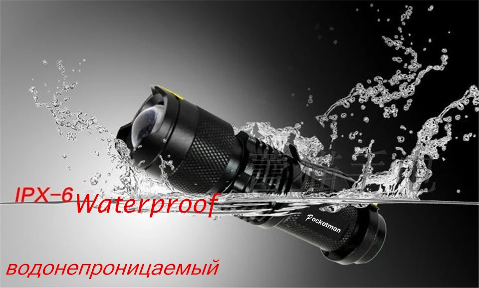 LED Flashlight Pocket Emergency Flashlight Zoomable Torch Aluminium Alloy 3 Lighting Modes Flashlight Waterproof Torch