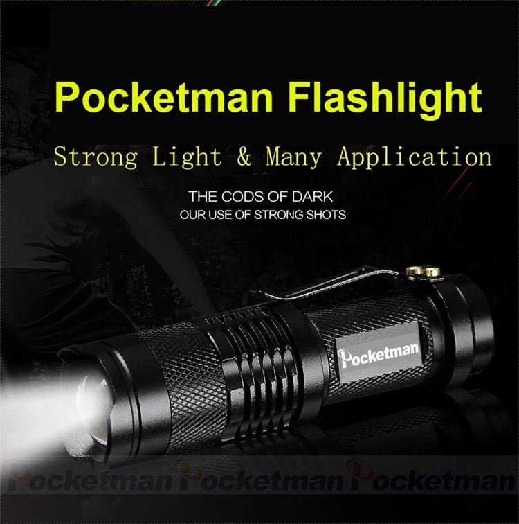 LED Flashlight Pocket Emergency Flashlight Zoomable Torch Aluminium Alloy 3 Lighting Modes Flashlight Waterproof Torch