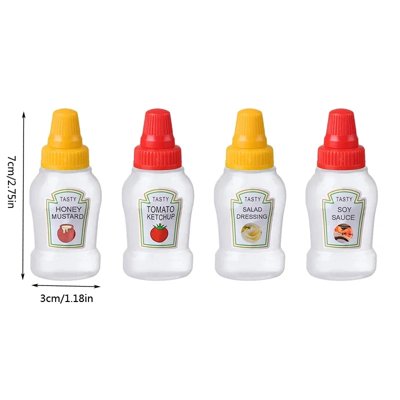 25ml Mini Condiment Bottle Camping Squeeze Bottles for Cookware Bbq Ketchup Oil Cruet Soy Sauce Kitchen Essentials Salads Tools